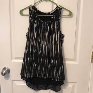 Black and white tank blouse